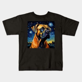 Boerboel Night Portrait Kids T-Shirt